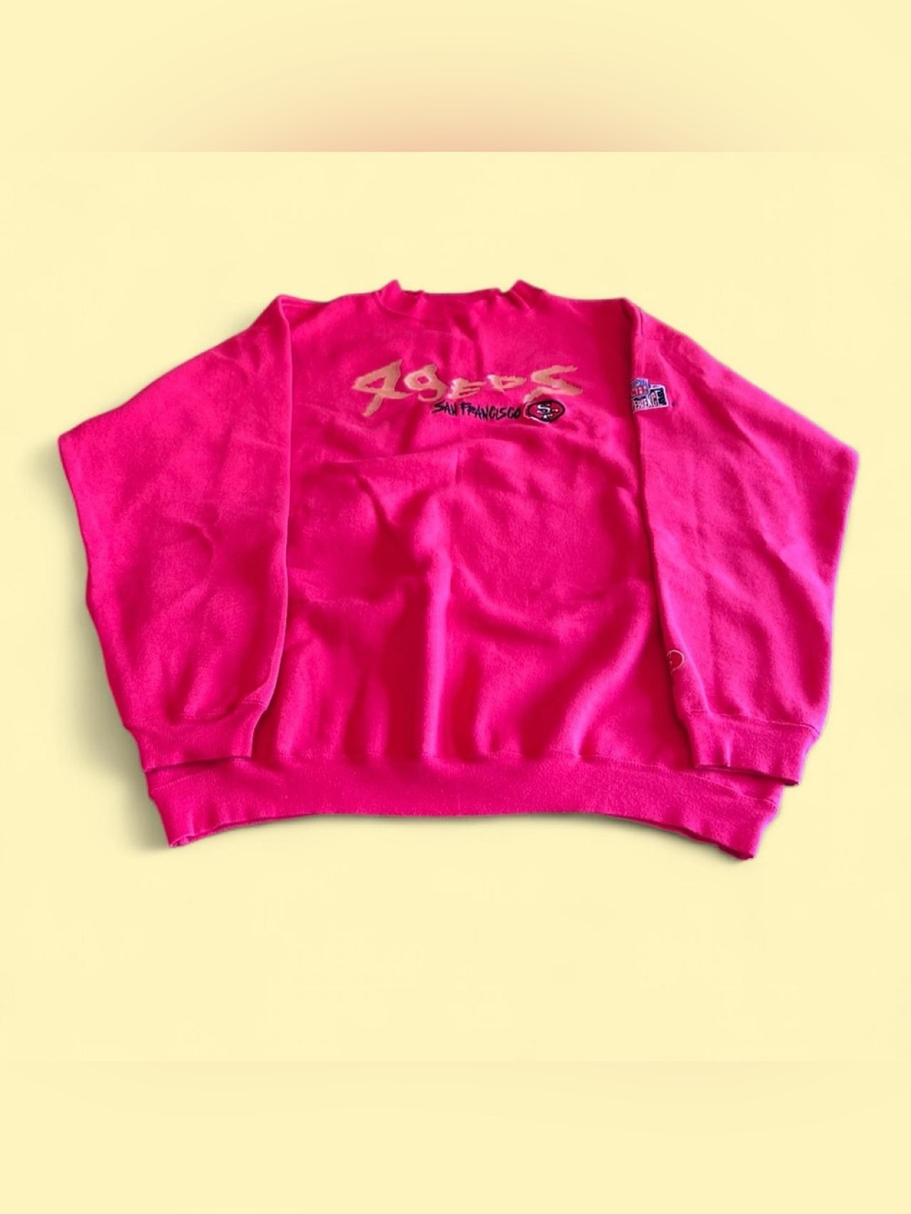 Vintage San Francisco 49ers Pro Layer Sweatshirt L Red Oversized Heavyweight